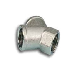 Pneumax 12618 Y Piece - Female Thread To Female Thread - Nickel Plated Brass - 1/8"