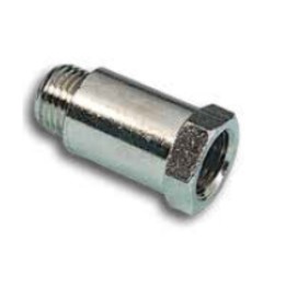 Pneumax 12314L28 Male/Female Extension - Male Thread To Female Thread - Nickel Brass - 1/4" Male To 1/4" Female
