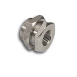 Pneumax 12738 Bulkhead - Female Thread To Female Thread - Nickel Plated Brass - 3/8"