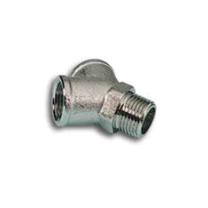 Pneumax 12518 Y Piece - Male Thread To Female Thread - Nickel Plated Brass - 1/8"