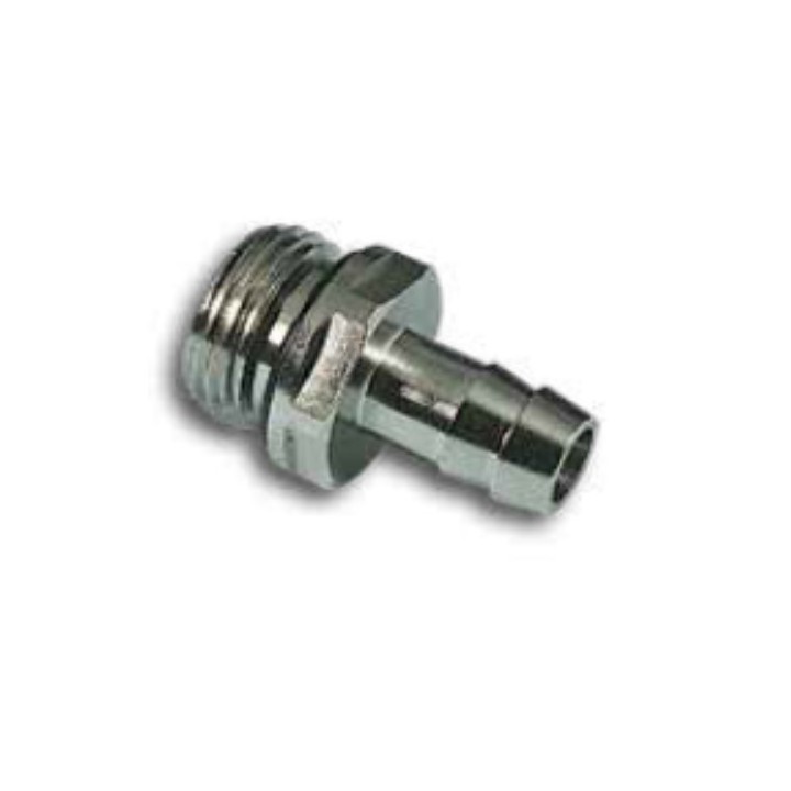 Pneumax 1190818 Hose Adaptor - Male Thread To Hose Barb - Nickel Plated Brass - 8 mm To 1/8"