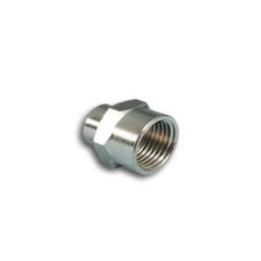Pneumax 1061412 Reducing Sleeve - Female Thread To Female Thread - Nickel Plated Brass - 1/4" Female 1/2" Female