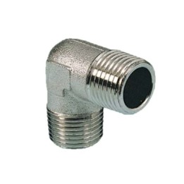 Pneumax 11538 Elbow - Male Thread To Male Thread - Nickel Plated Brass - 3/8" To 3/8"