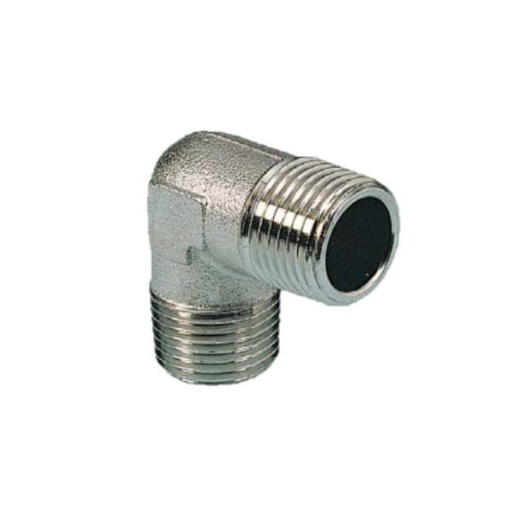 Pneumax 11538 Elbow - Male Thread To Male Thread - Nickel Plated Brass - 3/8" To 3/8"