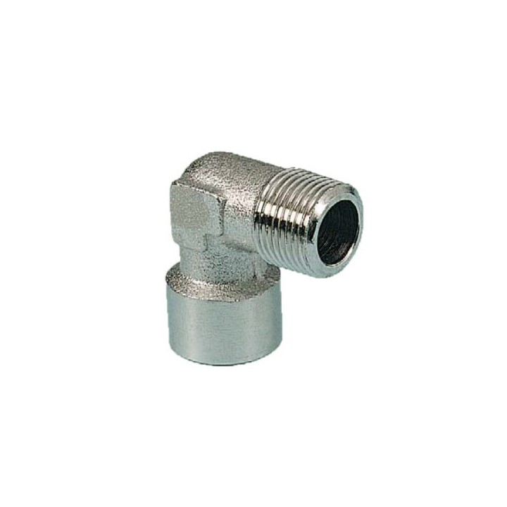 Pneumax 11014 Elbow - Male Thread To Female Thread - Nickel Plated Brass - 1/4" To 1/4"
