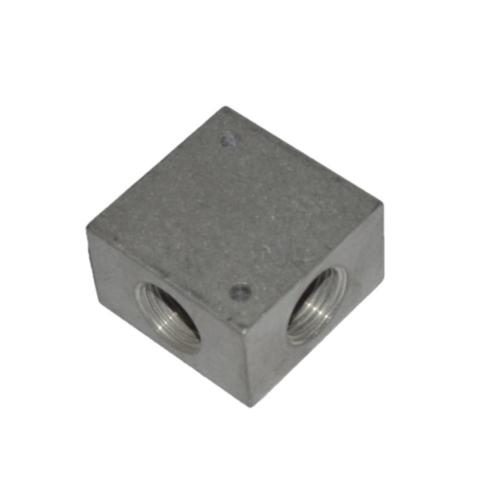Pneumax RIP4V1230 Distribution Manifold Block - Cross - Aluminium - 1/2"