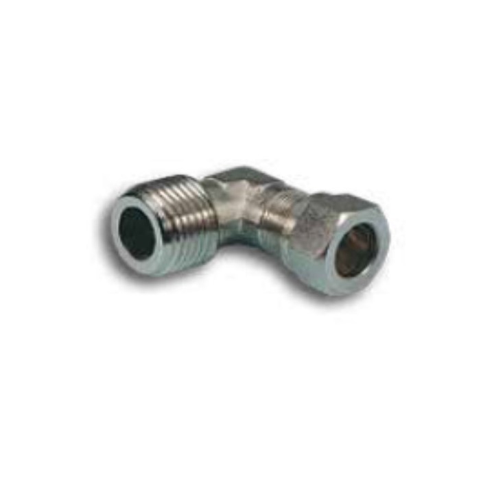 Pneumax 2051212 Elbow Compression Fitting - Tube To Male Thread - Nickel Plated Brass - 12 mm To 1/2"