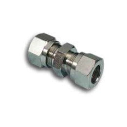 Pneumax 2031000 Straight Line Connector Compression Fitting - Tube To Tube - Nickel Plated Brass - 10 mm To 10 mm