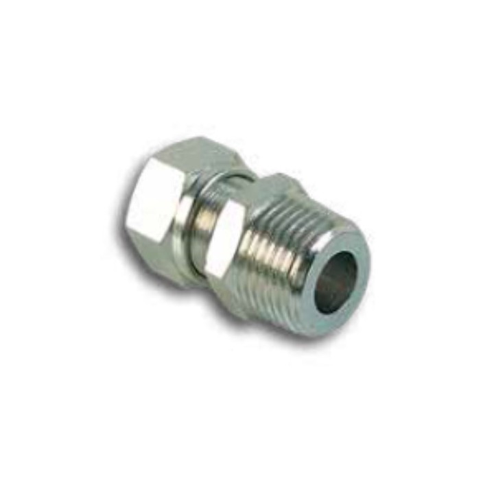 Pneumax 2010618 Male Stud Compression Fitting - Tube To Male Thread - Nickel Plated Brass - 6 mm To 1/8"