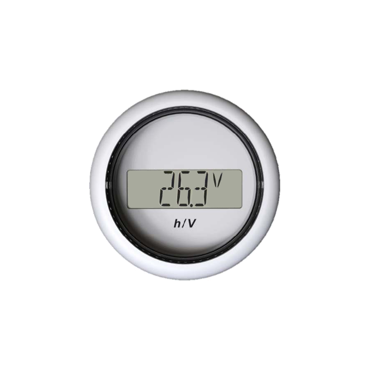 Veratron VL AFTERMARKET DIGITAL ELECTRONIC HOUR COUNTER VOLTMETER - 9V - 48V- DOUBLE LENS- ROUND WHI