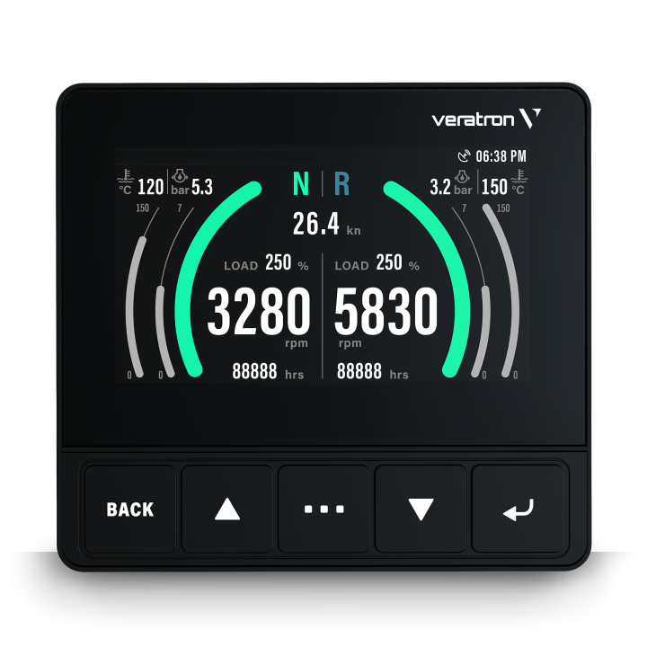 Veratron B00126101 OL 4,3 inch Multifunctional color display with low profile black