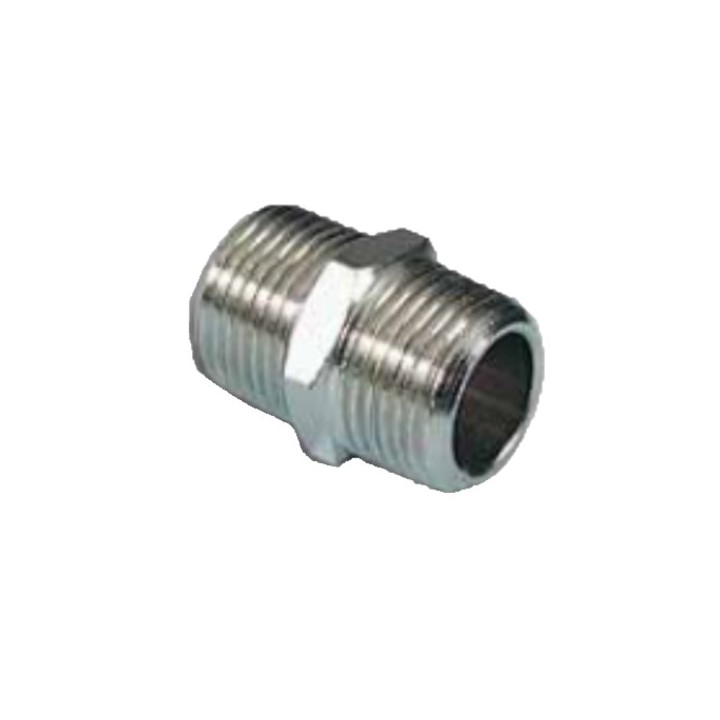 Pneumax 1023401 Nipple Taper - Male Thread To Male Thread - Nickel
