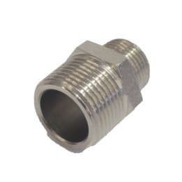Isaiah BC-03T03T Nipple - Male Thread To Male Thread - Nickel Plated Brass - 3/8" To 3/8"