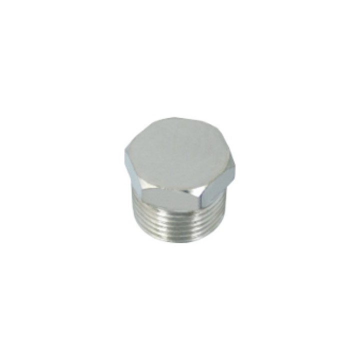 Isaiah BZ-01A Closing Plug - Male Thread - Nickel Plated Brass - 1/8"