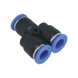 Isaiah IPY08 Y-Piece Push In Fitting - Tube To Tube - Technopolymer - 8 mm Tube To 8 mm