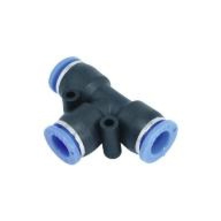 Isaiah IPE12-10-12 Tee Piece Push In Fitting - Tube To Tube - Technopolymer - 12 mm Tube To 10 mm