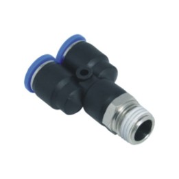 Isaiah IPX10-03 Y-Piece Push In Fitting - Tube To Tube - Technopolymer - 10 mm Tube To 3/8"