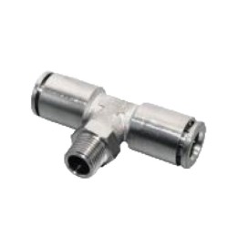 Isaiah IPBT06-01 Male Branch Tee Push In Fitting - Tube To Male Thread - Nickel Plated Brass - 6 mm Tube To 1/8"