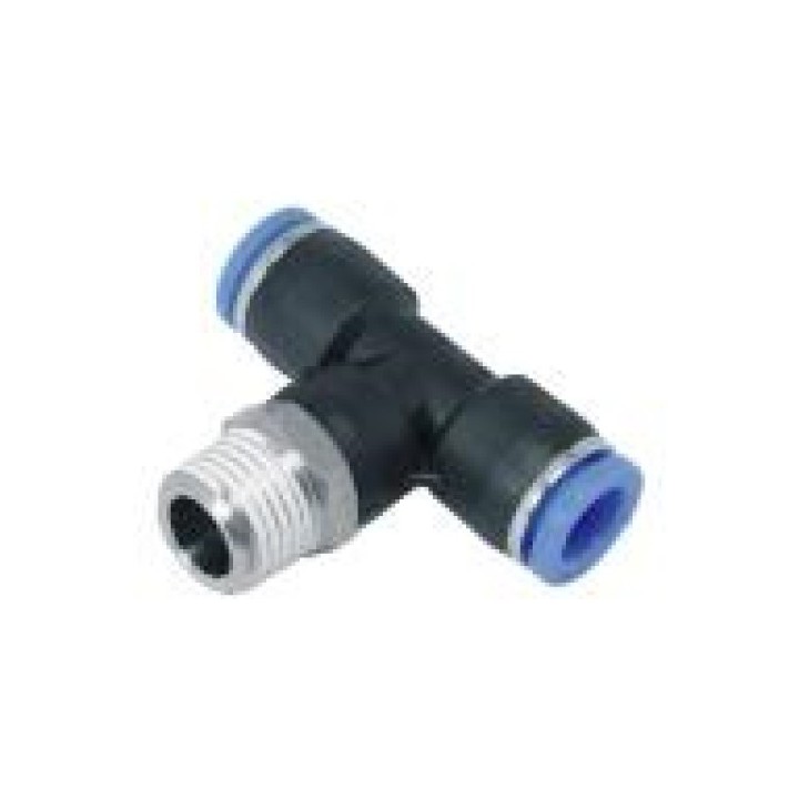 Isaiah IPB12-02 Male Branch Tee Push In Fitting - Tube To Male Thread - Technopolymer - 12 mm Tube To 1/4"