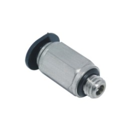 Isaiah IPC06-01C Male Stud Push In Fitting - Tube To Male Thread - Technopolymer - 6 mm Tube To 1/8"Compact