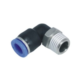 Isaiah IPLN04-02 Male Compact Elbow Push In Fitting - Tube To Male Thread - Technopolymer - 4 mm Tube To 1/4"