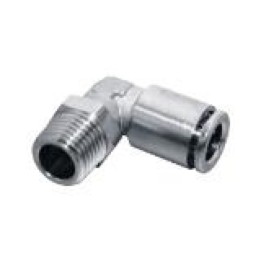 Isaiah IPLT04-01 Male Elbow Push In Fitting - Tube To Male Thread - Nickel Plated Brass - 4 mm Tube To 1/8"