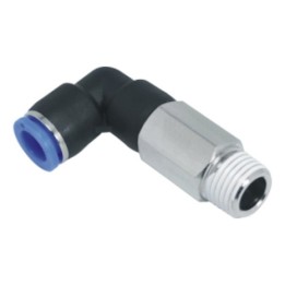Isaiah IPLL08-02 Male Extended Elbow Push In Fitting - Tube To Male Thread - Technopolymer - 8 mm Tube To 1/4"