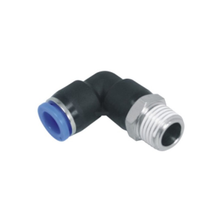 Isaiah IPL04-M5 Male Elbow Push In Fitting - Tube To Male Thread - Technopolymer - 4 mm Tube To M5