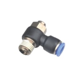 Isaiah ISCA10-03 Male Elbow Flow Control Fitting - Tube To Male Thread - Technopolymer - 10mm Tube To 3/8" Sloted