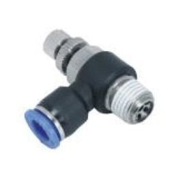 Isaiah ISC04-M5 Male Elbow Flow Control Fitting - Tube To Male Thread - Technopolymer - 4 mm Tube To M5