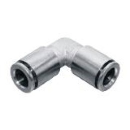 Isaiah IPVT04 Elbow Push In Fitting - Tube To Tube - Nickel Plated Brass - 4 mm Tube 4 mm