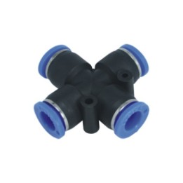 Isaiah IPZ06 Cross Piece Push In Fitting - Tube To Tube - Technopolymer - 6 mm Tube 6 mm