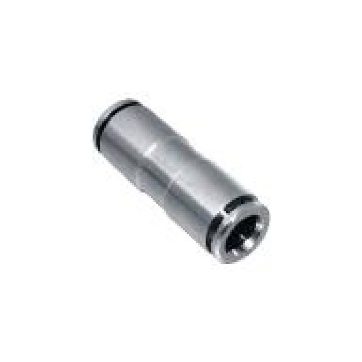 Isaiah IPUT06 Straight Line Connector Push In Fitting - Tube To Tube - Nickel Plated Brass - 6 mm Tube To 6 mm