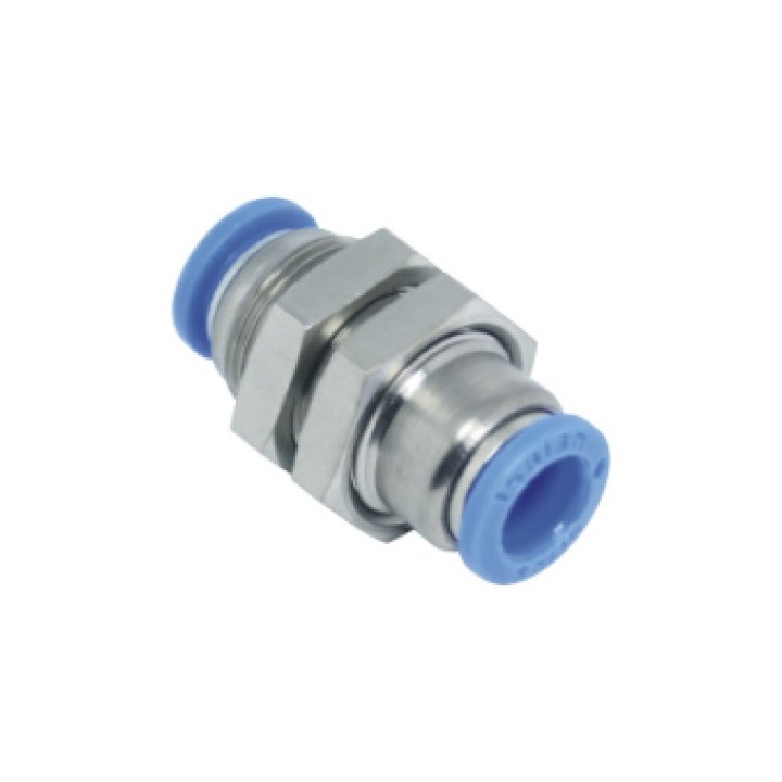 Isaiah IPM06 Bulkhead Push In Fitting - Tube To Tube - Technopolymer - 6 mm Tube To 6 mm (M14X1)