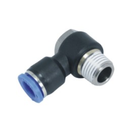 Isaiah IPH08-01 Male Banjo Elbow Push In Fitting - Tube To Male Thread - Technopolymer - 8 mm Tube To 1/8"