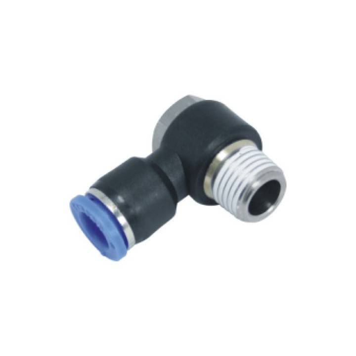 Isaiah IPH10-03 Male Banjo Elbow Push In Fitting - Tube To Male Thread - Technopolymer - 10 mm Tube To 3/8"