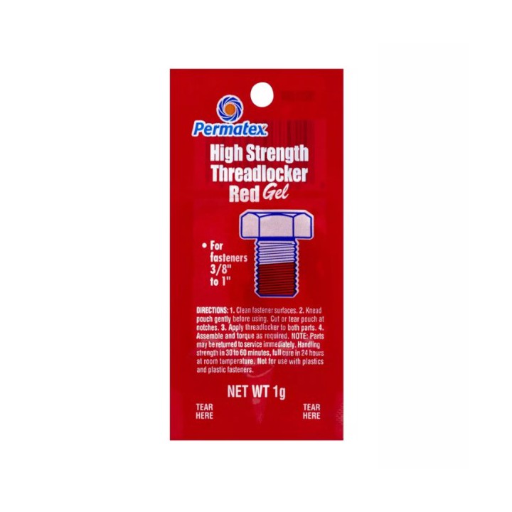 Permatex 9979 SINGLE-USE HIGH STRENGTH THREADLOCKER RED GEL