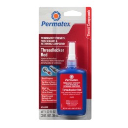 Permatex 26240 PERMANENT STRENGTH THREADLOCKER RED & CUP/CORE PLUG SEALANT RETAINING COMPOUND