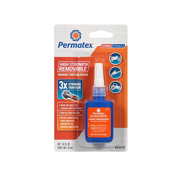 Permatex 25210 HIGH STRENGTH REMOVABLE THREADLOCKER ORANGE