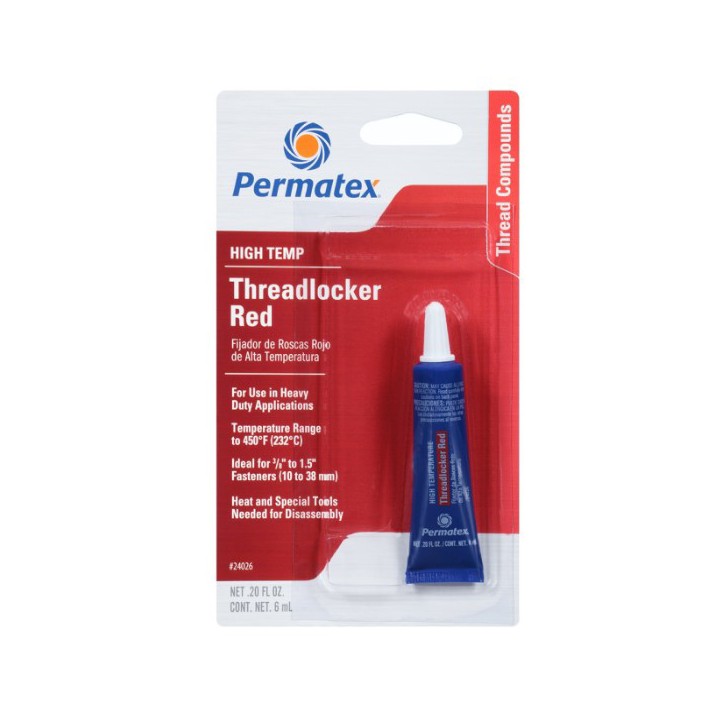 Permatex 24026 HIGH TEMPERATURE THREADLOCKER RED TUBE