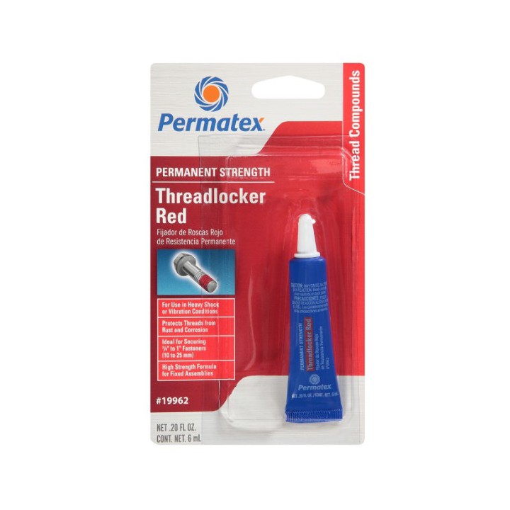 Permatex 19962 PERMANENT STRENGTH THREADLOCKER RED