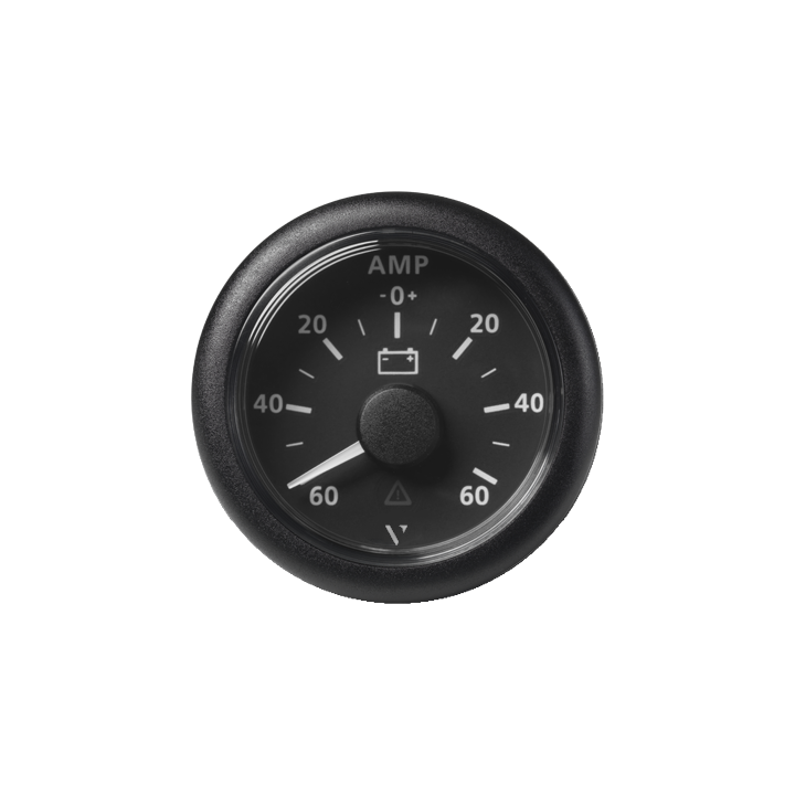 Veratron VL AFTERMARKET AMMETER - A - SINGLE SCALE 60 A - +60 A - 60 MV - DOUBLE LENS - ROUND BLACKB