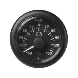 Veratron VL AFTERMARKET AMMETER - A - SINGLE SCALE 150 A - +150 A - 60 MV - DOUBLE LENS - ROUND BLAC