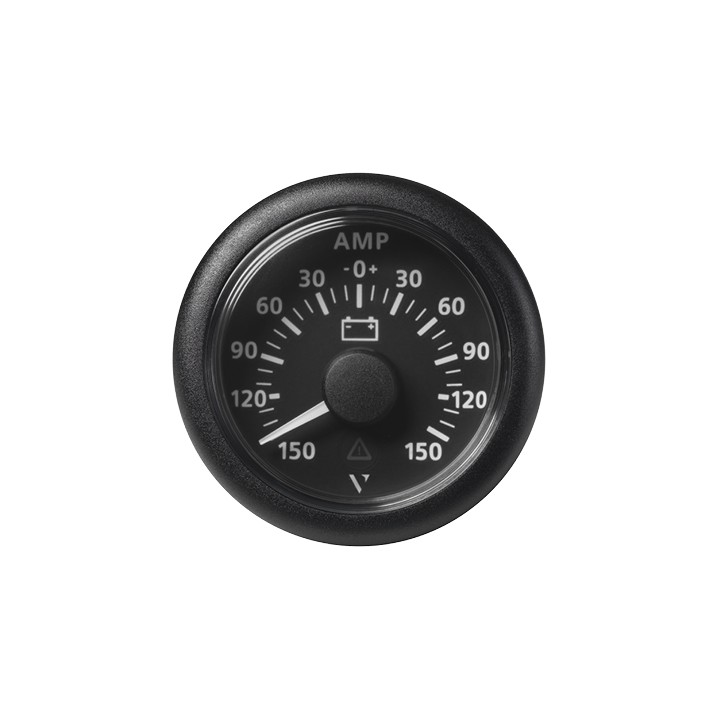 Veratron VL AFTERMARKET AMMETER - A - SINGLE SCALE 150 A - +150 A - 60 MV - DOUBLE LENS - ROUND BLAC