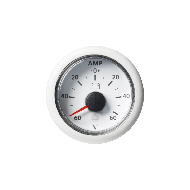Veratron VL AFTERMARKET AMMETER - A - SINGLE SCALE 60 A - +60 A - 60 MV - DOUBLE LENS - ROUND WHITEB