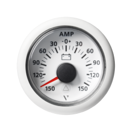 Veratron VL AFTERMARKET AMMETER - A - SINGLE SCALE 150 A - +150 A - 60 MV - DOUBLE LENS - ROUND WHIT