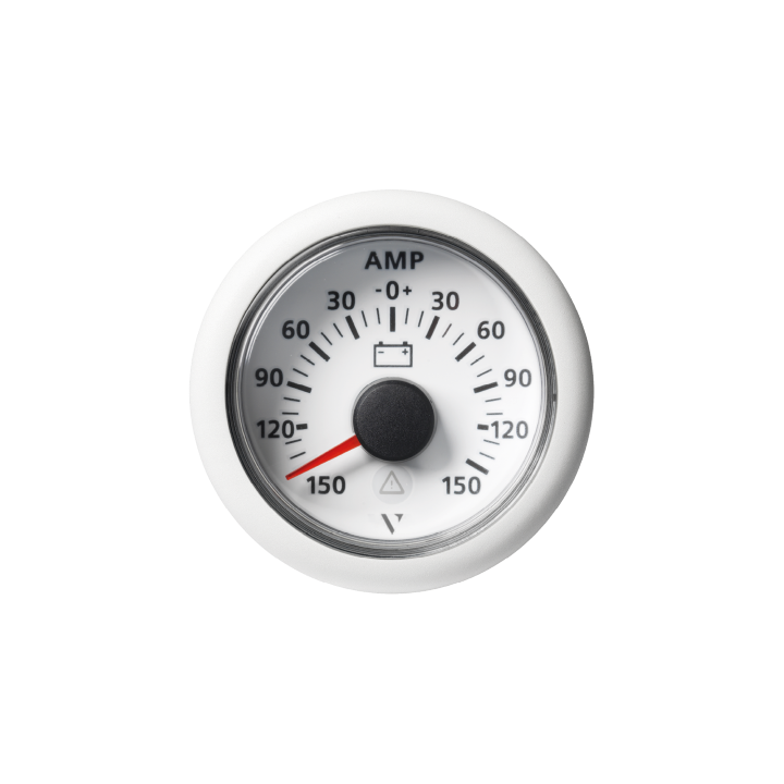 Veratron VL AFTERMARKET AMMETER - A - SINGLE SCALE 150 A - +150 A - 60 MV - DOUBLE LENS - ROUND WHIT