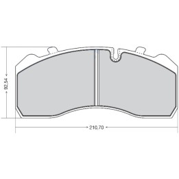 Traxx DPD301 HEAVY DUTY BRAKE PAD - WVA29094 - MERCEDES ATEGO / BPW/ DAF /MAN / BMC / - FRONT/REAR - 210.70 X 92.54 X 29.50