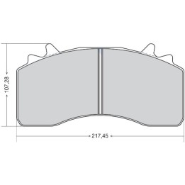 Traxx DPD279 HEAVY DUTY BRAKE PAD - WVA29279 - MAN TGX/TGS/X - FRONT - 217.45 X 107.28 X 30.50