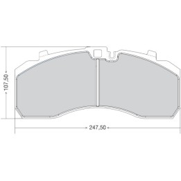Traxx DPD253 HEAVY DUTY BRAKE PAD - WVA29253 - MERCEDES / IVECO / MAN - FRONT - 247.50 X 107.50 X 29.50